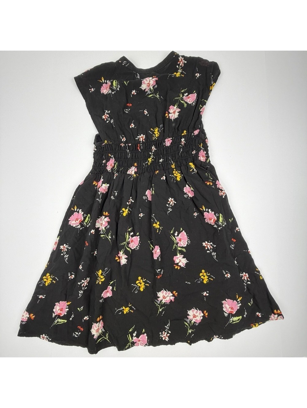 Free People Greatest Day Dress XS Black Floral Smocked Button Front Cottagecore - Picture 3 of 8